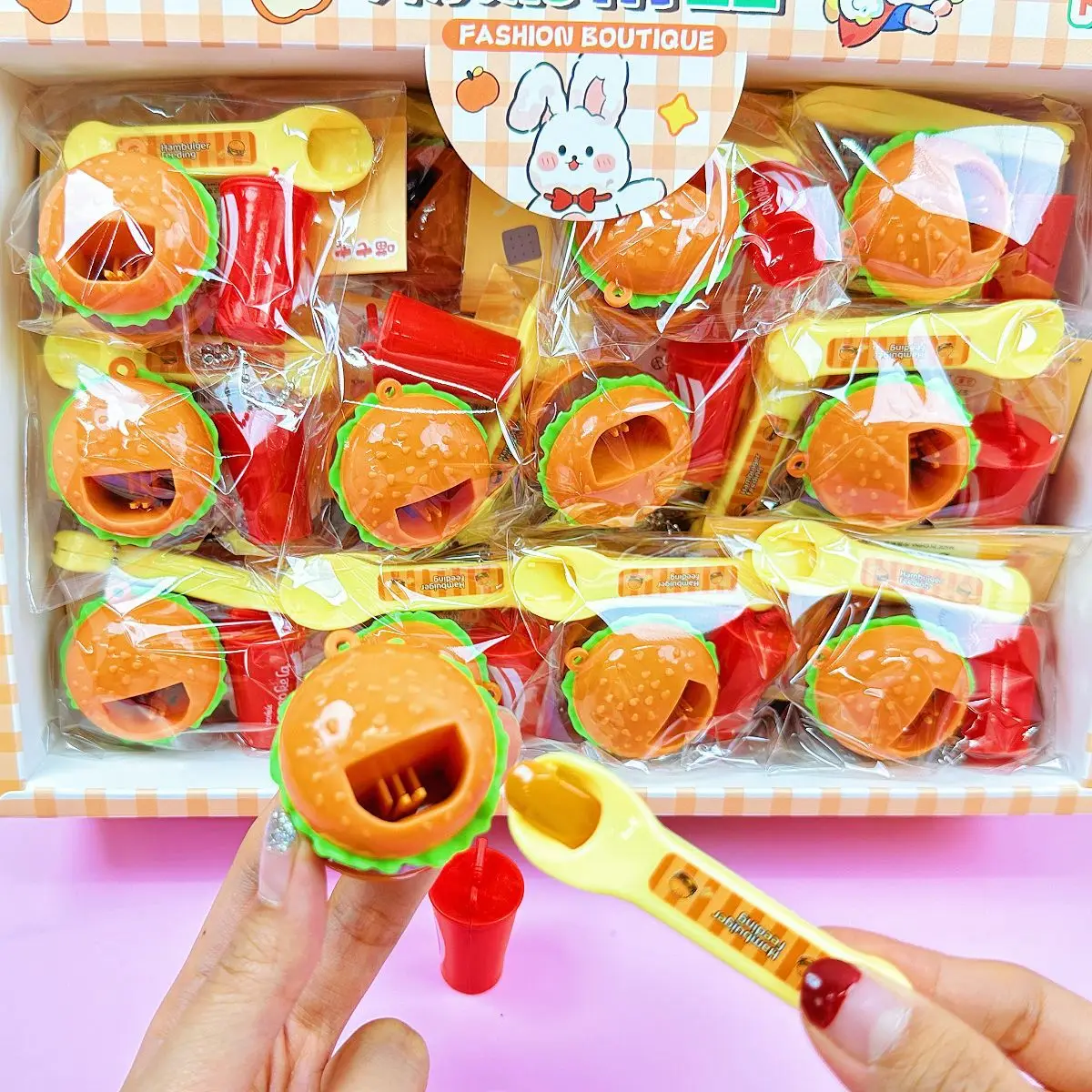 

Mini Hamburger Drink Feeding Toys Funny Simulation Food Hamburger Feeding Toys Interactive Decompression Game Play House Toys