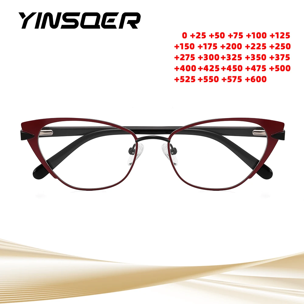 

Quality Cat eye Frame Women Anti Blue Ray Reading Glasses Vintage Metal Optical Prescription Eyewear Female Computer Eyeglasses