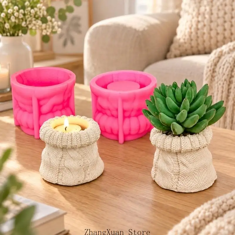 Sweater Pattern Silicone Waxes Molds, Reusing Cylindrical Form with Flexible Construction for Decorative Handmade Casting