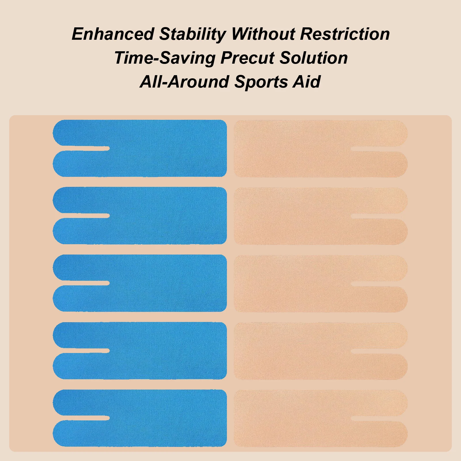 Tiras de kinesiología precortadas, cintas estabilizadoras de tobillo de protección atlética elástica precortada de 10 piezas para correr, senderismo, deportes y saltar