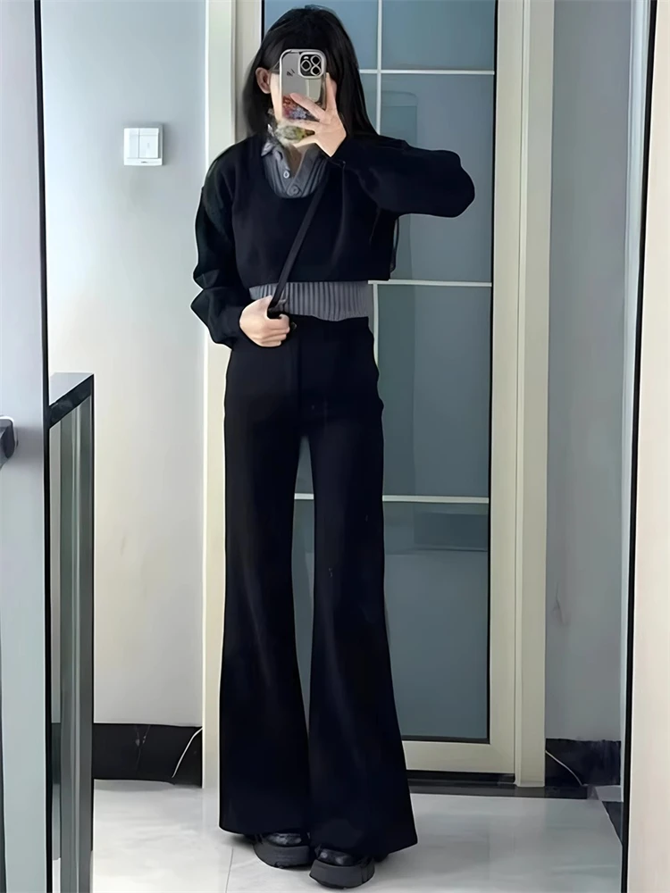 

Bla Утягивающие джинсы-клеш с высокой талией, женские эластичные хлопковые джинсовые прямые брюки для грушевого тела, осенние новые ...