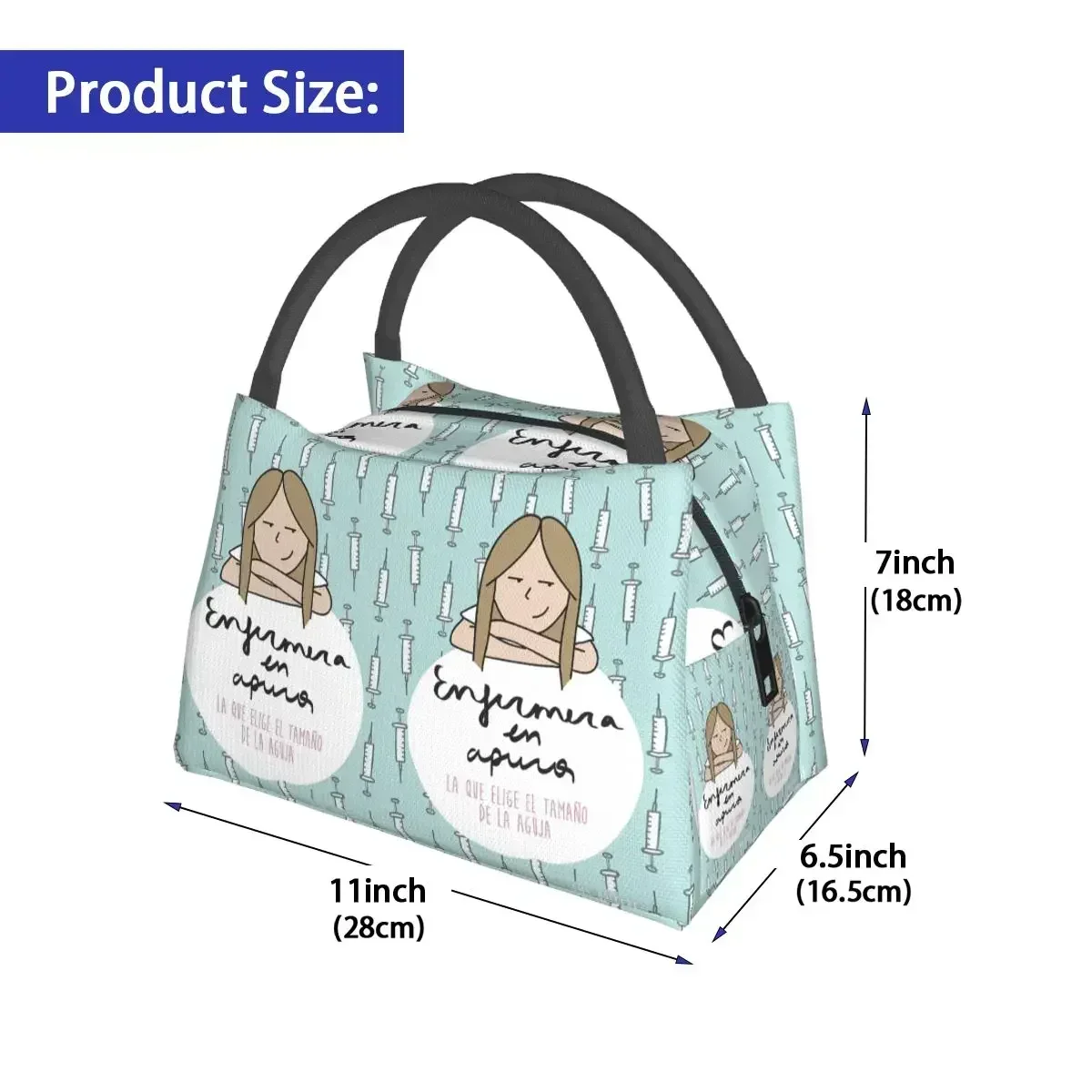 Enfermera En Apuros Lunch Bag Doctor Nurse Medical Casual Lunch Box For Women Picnic Insulated Cooler Bag Thermal Tote Handbags