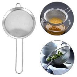 Stainless Steel Wire Fine Mesh Oil Strainer Flour Colander Tea Sifter Kitchen Sieve Filter Tool Metal Strainer Set  Long Handle