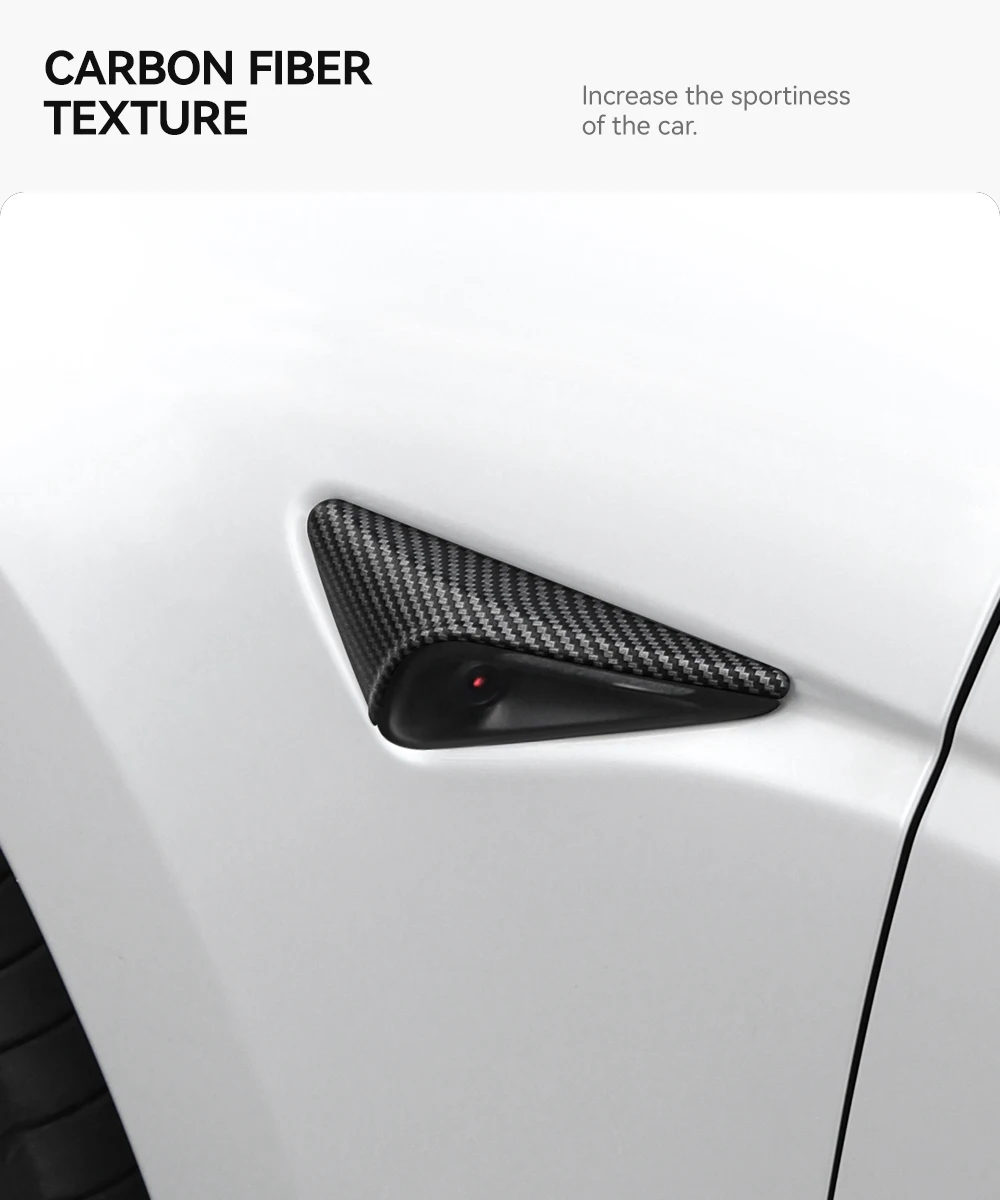 YZ Für Tesla Modell 3/Y Highland Juniper Seite Kamera Carbon Faser Schutz Abdeckung Blatt Bord Schutz Aufkleber Dekor – Detail 7