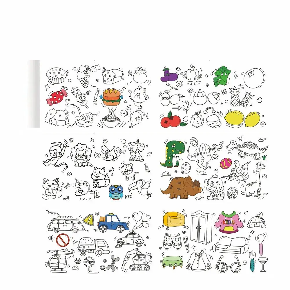 Artist Coloring Toys Graffiti Scrolls Gouache Art Children's Drawing Roll Blank Coloring Color Filling Paper Watercolor Paper