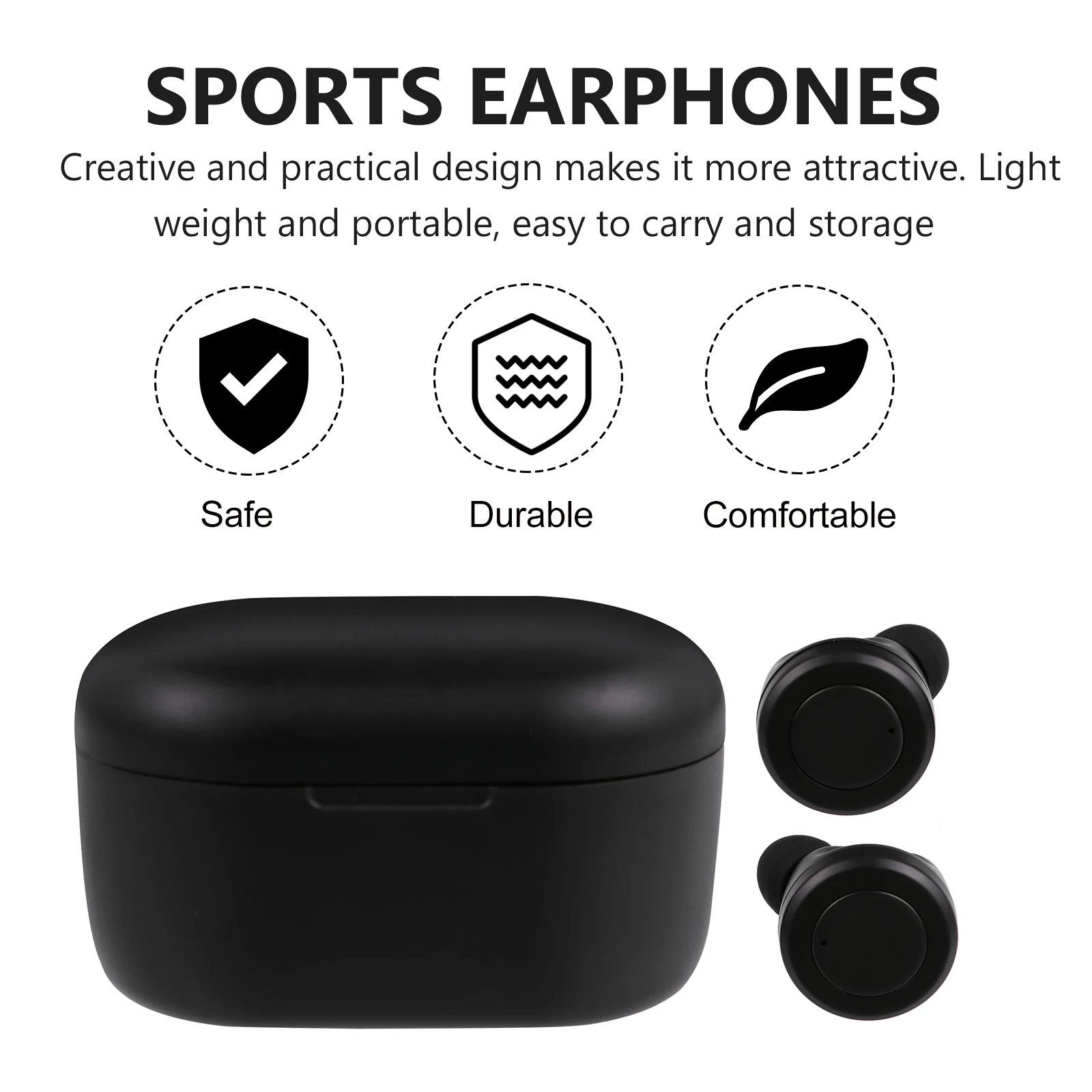 

Wireless Earbuds In-Ear Sports Headset Mini Earphone With Charging Case Lightweight Portable Noise Reduction Ergonomic