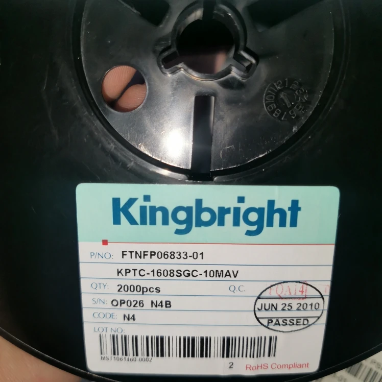 50Pcs/KPTC-1608SGC-10MAV 0603 (1608) Yellow-green highlight LED lamp beads