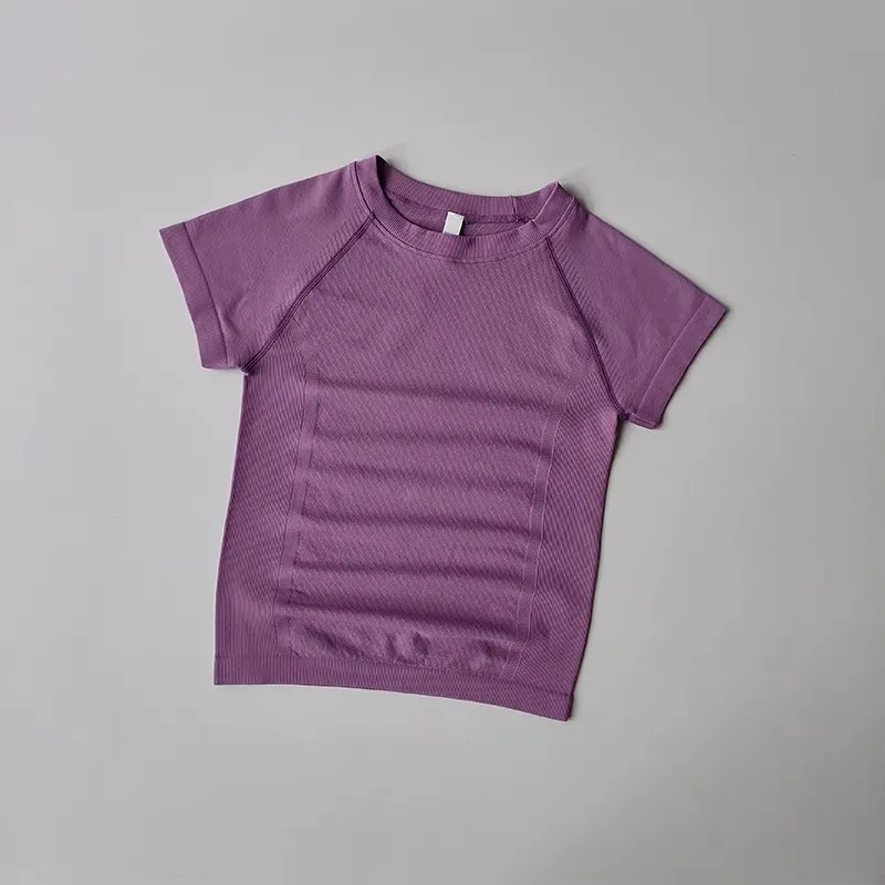 Damen Yoga Fitness Kurzarm-Shirt, Sommer Neu Atmungsaktiv Schnelltrocknend Schlankmachendes Yoga-Sport-T-Shirt – Detail 14