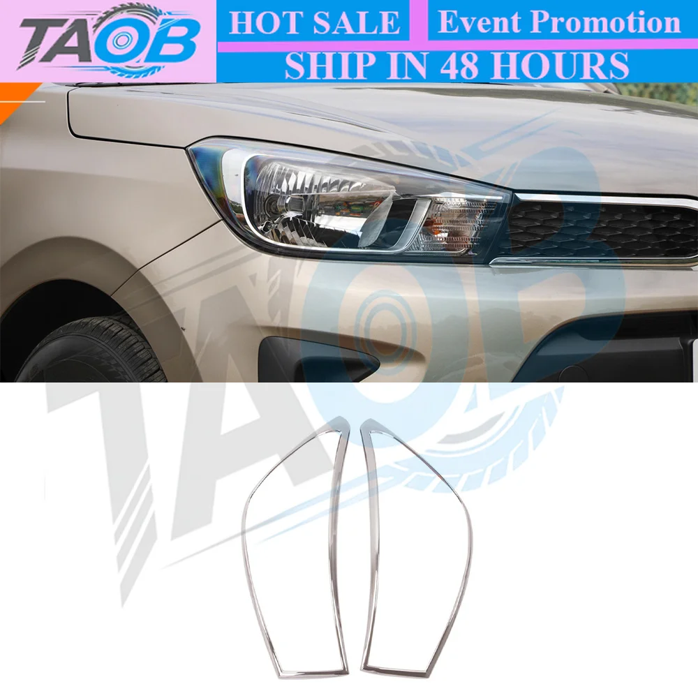 Full Set Chrome Accessories For KIA Soluto Pegas 2020-2023 Car Headlight Tail Light Front Rear Fog Light Auto Door Handle Cover