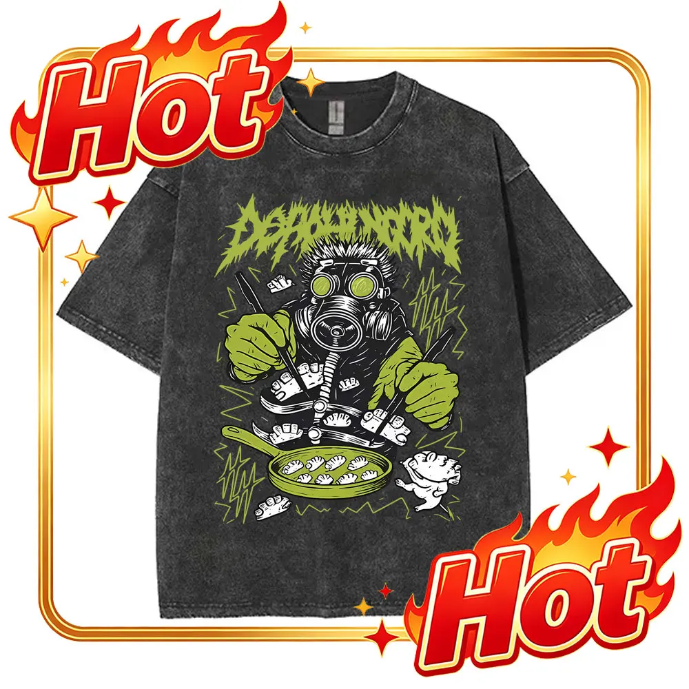 Custom Washed Vintage Anime Dorohedoro T-shirt Welcome To Chaos Kaiman Graphic T-shirts Men Women Cartoon Manga Merch Oversized