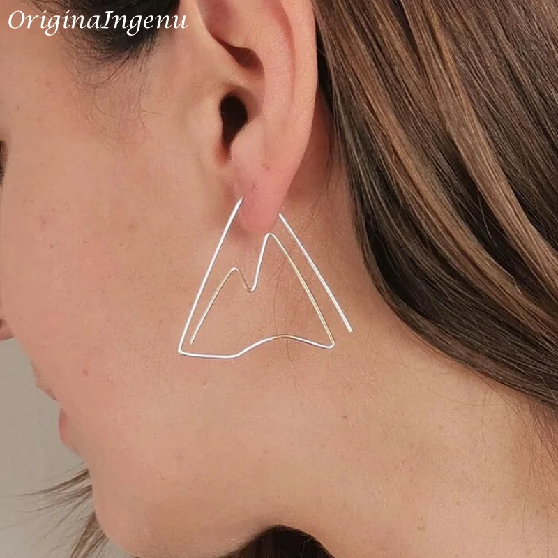 925 Sterling Silver/14K Gold Filled Hanging Earrings Mountain Valley Hoop Earrings 925 Silver Original Gifts for Women