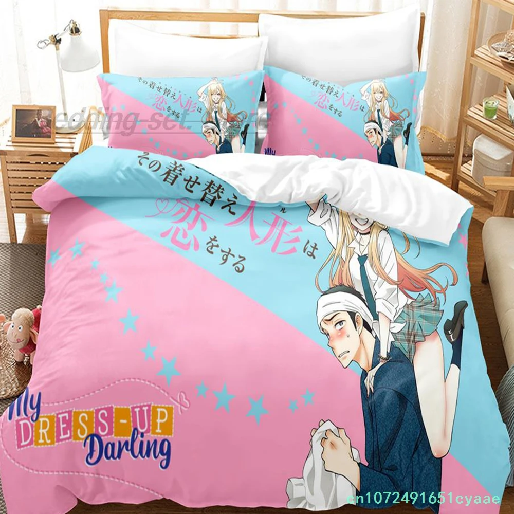 My Dress Up Darling Bedding Set Single Twin Full Queen King Size Bed Set Aldult Kid Bedroom Duvetcover Sets 3D Print Anime