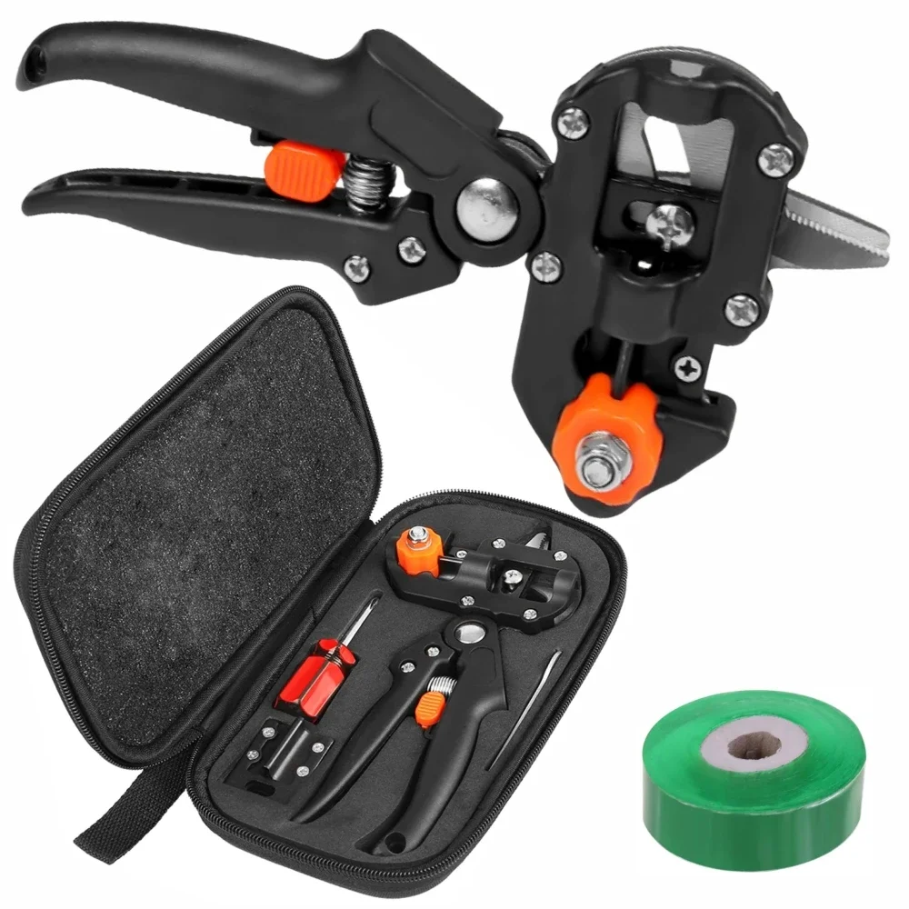 Professional Grafting Pruning Shears Kit with 2 Blades-Gardening Tools for Fruit Trees, Scissors & Knife Set