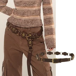 Desinger Belts For Women High Quality Punk Gothic Vintage Brown Corset Belt Female Unisex Men Waistband Western Cowgirl Cowboy