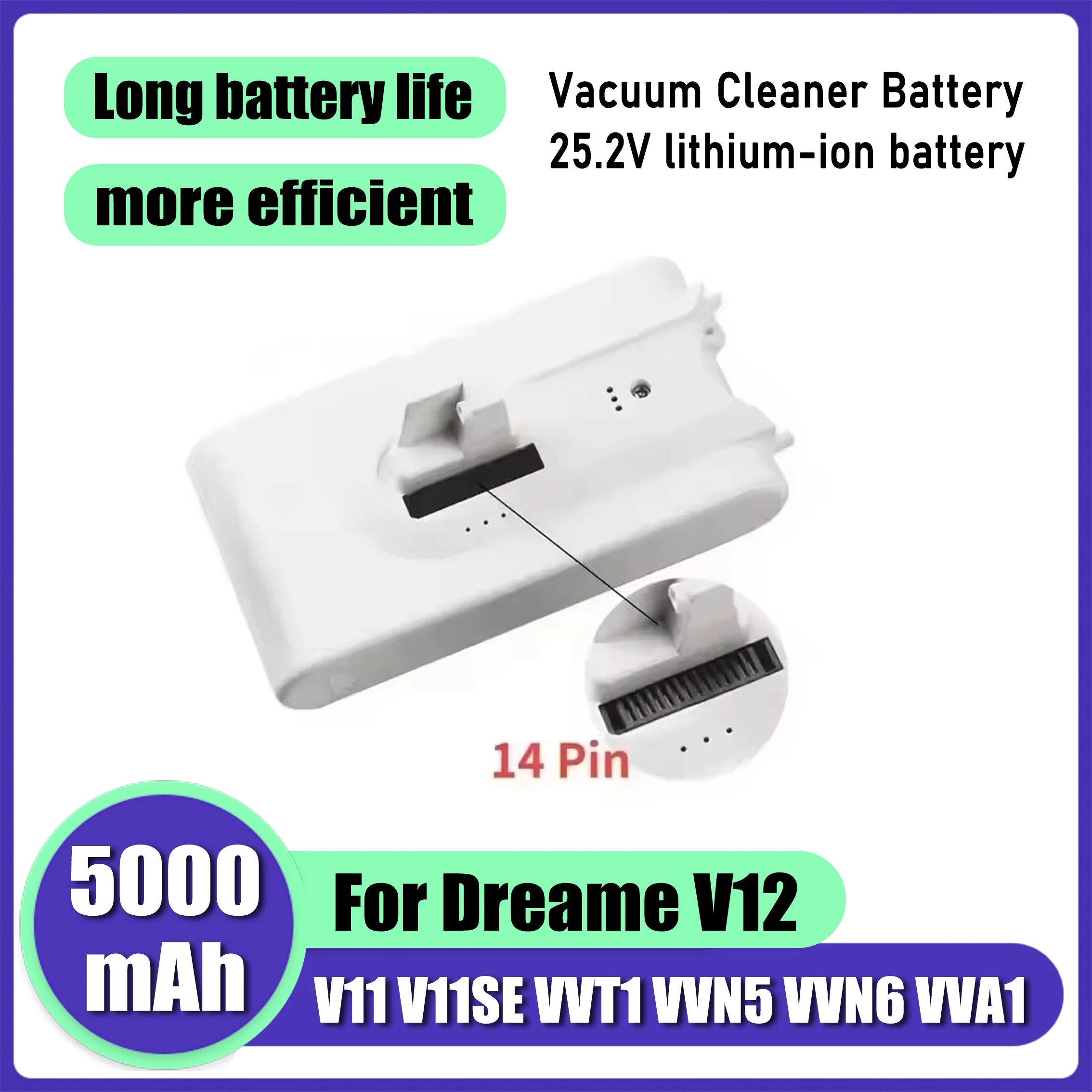 For Dreame V11 V11SE V12 V12pro VVT1 VVN6 VVA1 VVN5 vacuum cleaner battery, 25.2V high-performance battery pack