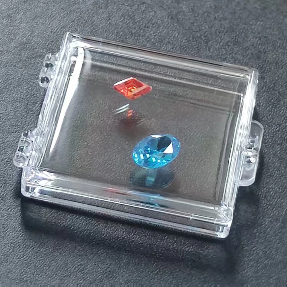 

Transparent Loose Diamond Storage Box Gemstone Gift Packaging Tray Floating Gem Organizer Stone Zircon Jewelry Display Showcase