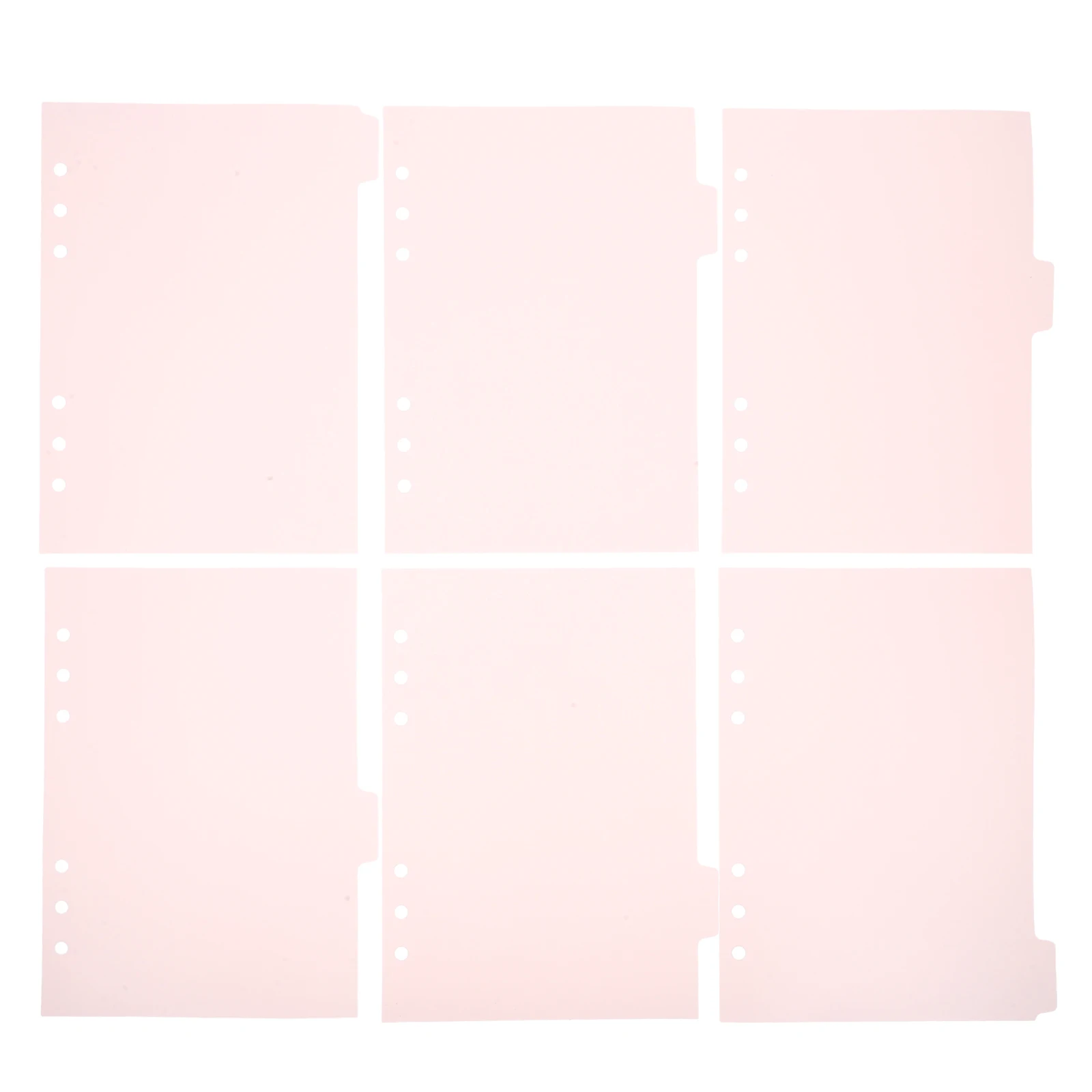 

6Pcs Plastic Binder Dividers Detachable Colored Tabs for A5 Notebook Loose Leaf Notepad Document Paper Organization