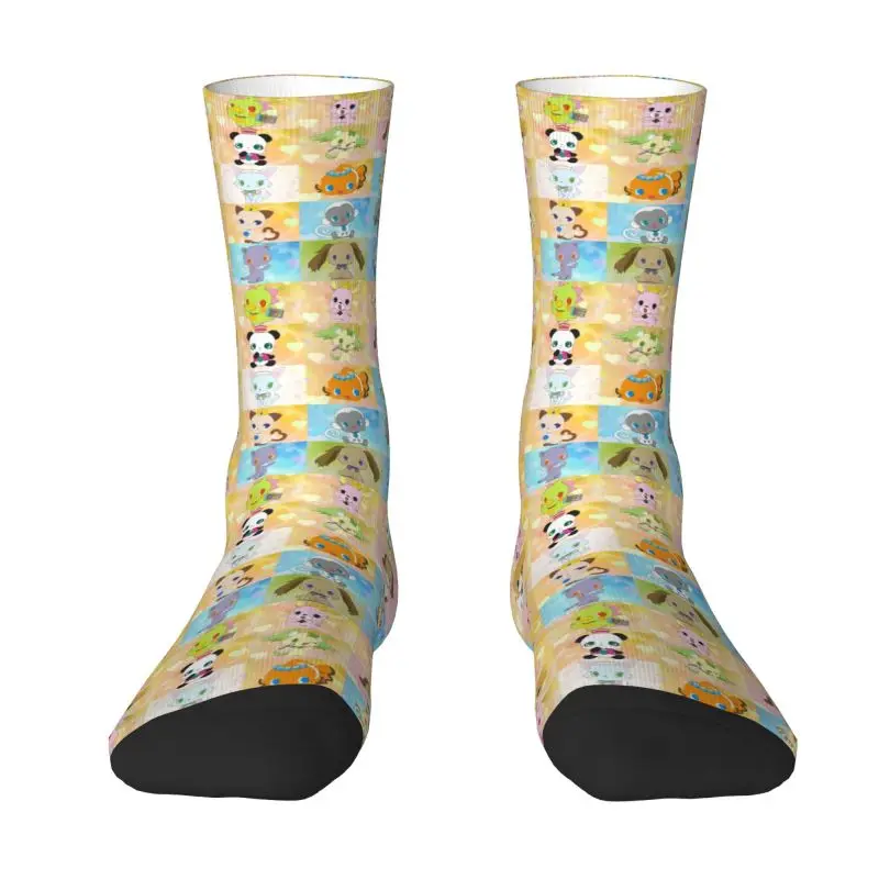 Chaussettes personnalisées Disney Cartoon Jewelpet Sanurgente pour hommes, anime japonais, équipage, unisexe, amusant, robe imprimée en 3D
