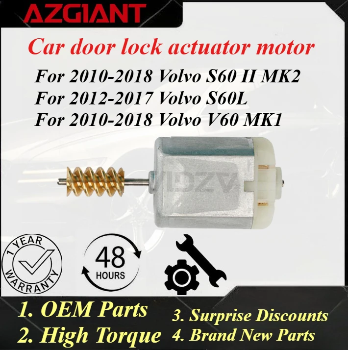 

Azgiant Car door lock actuator motor For Volvo S60 II MK2 2010-2018/V60 MK1/S60L 2012-2017 High-quality new replacement parts