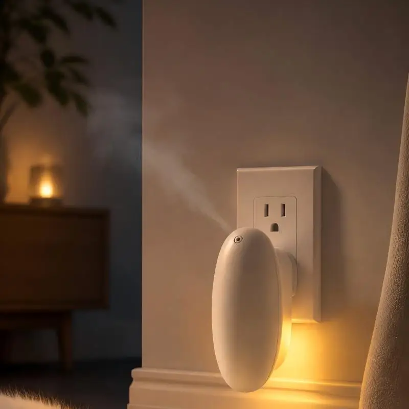 SCENTA Wholesale Plug-in Aroma Diffuser Scented Air Freshener Custom Waterless Essential Oil Diffuser for Home with Warm Light
