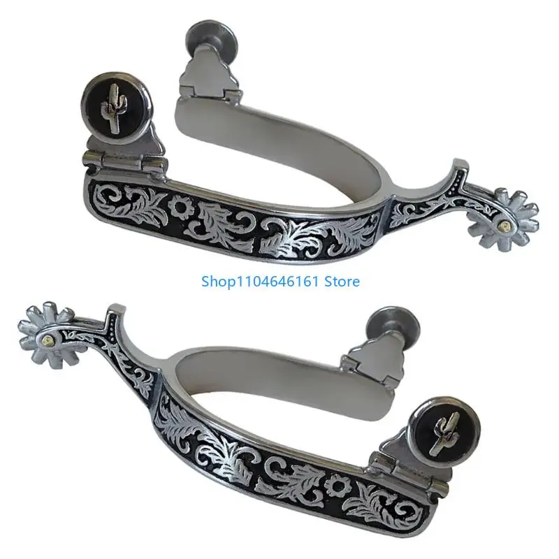 Eperon-cowboy-occidental-avec-roulette-en-acier-inoxydable-decoration-d'eperon-botte-cheval-pour-hommes-accessoires