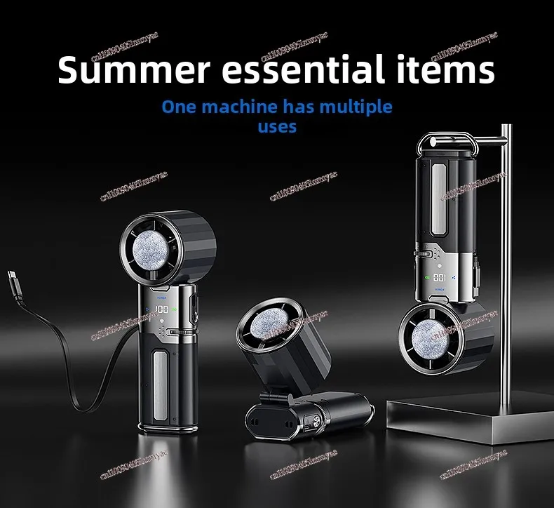 Handheld Semiconductor Ice Cooling Small Fan High Speed Silent Usb Rechargeable Portable Outdoor Mountain Climbing Travel Long