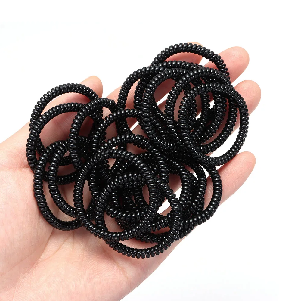 20pcs Super Thin Elastic Hair Ropes Girl Rubber Telefone Wire Style Hair Ties Plastic Ropes Ponytail Holder Acessórios para o cabelo