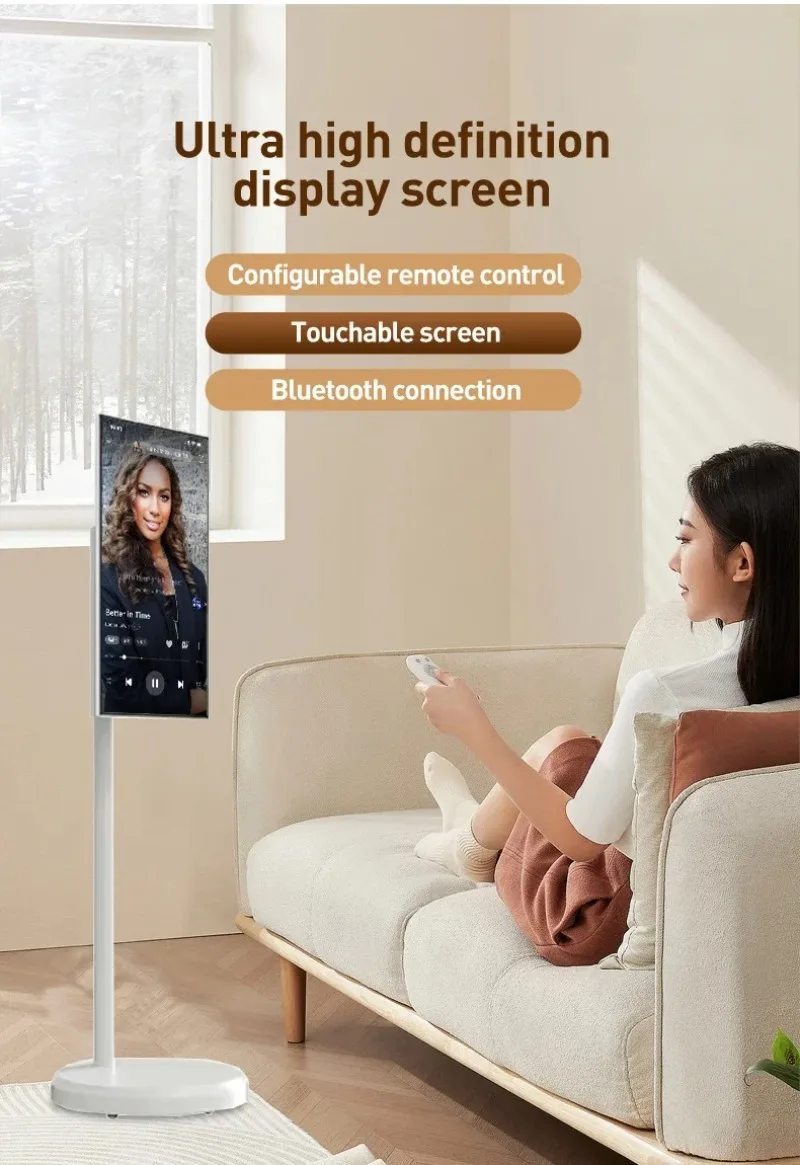 Flat screen tv wholesale 21.5 Inch Smart TV manufacturers Movable television portable display led tv android touch screen