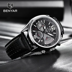 BENYAR 2023 Nuovi Orologi Da Uomo Cronografo Al Quarzo Orologio Per Gli Uomini Top Brand di Lusso Sport Orologio In Pelle Impermeabile Relogio Masculino