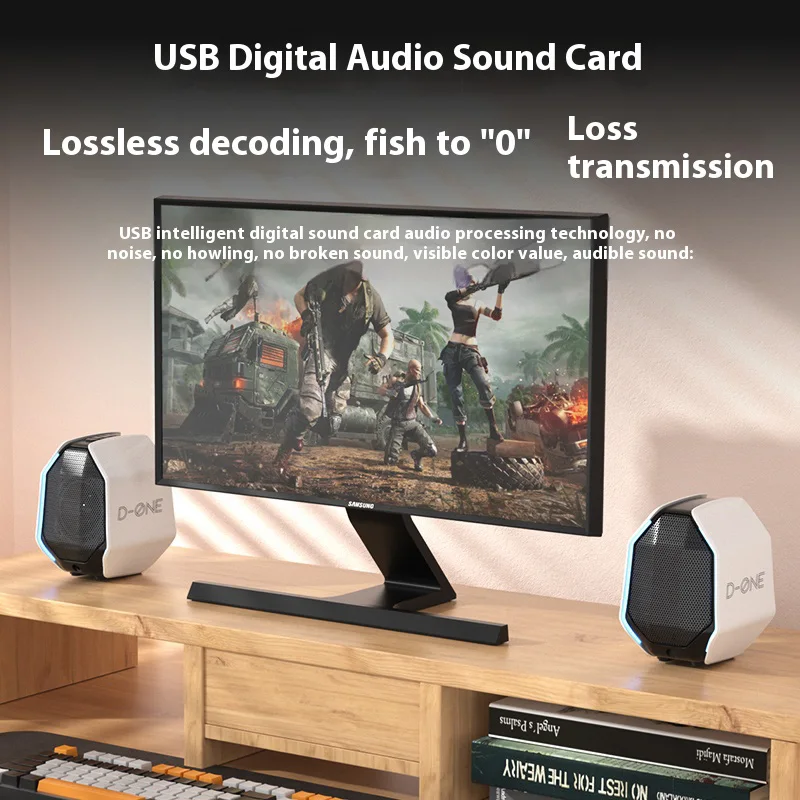 مكبرات صوت للكمبيوتر 24/36 وات 5.3 صوت بلوتوث لاسلكي للألعاب 3 بوصة مكبرات صوت كاملة المدى مع LED AUX/USB لإعداد ألعاب الكمبيوتر #4