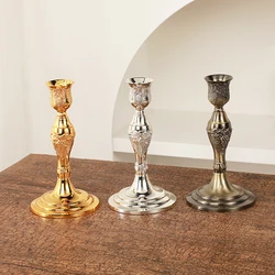 PEANDIM Metal Votive Candle Holders Christmas Party Pillar Candlestick Wedding Candle Stand Romantic Home Table Candelabra Decor