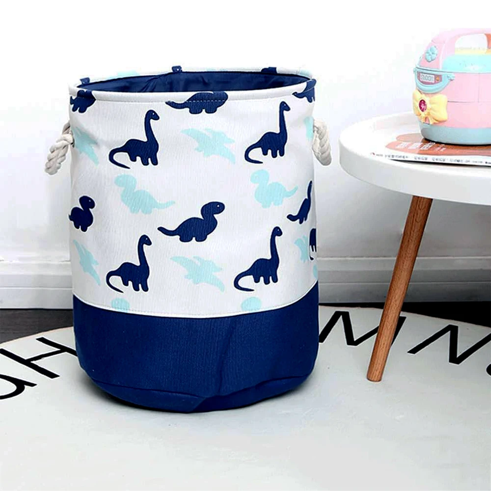 Large Cartoon Dinosaur Storage Basket For Kids Toys Foldable Canvas Fabric Clothes Laundry Hamper Boys Storage Organizer