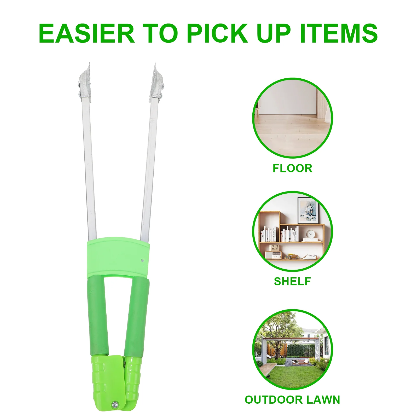 The Tools Trash Picker Clamp Garbage Waste Paper Grabber Rubbish Clips Reusable Tong Light Green Folder Elder