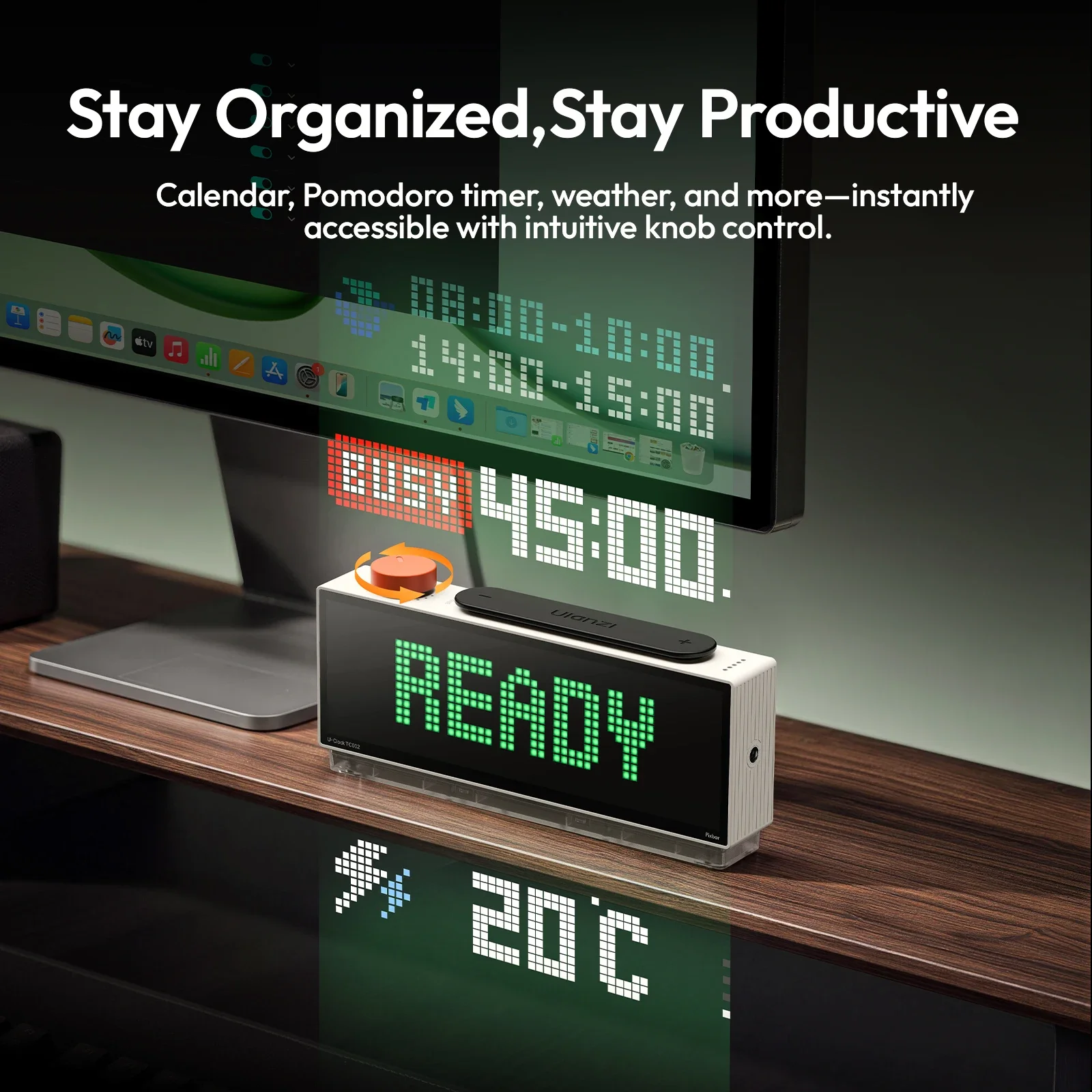 Original Ulanzi TC002 Pixbar S - Led Desk Clock recension och pris