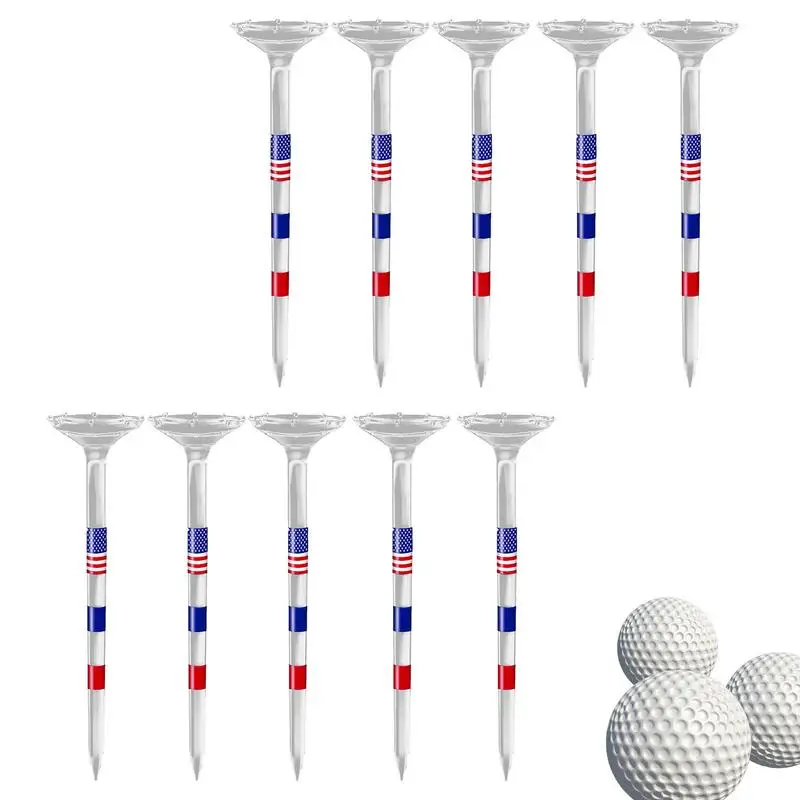 Tees Pegs Golf Golf Accessories Tees Americal Flag Design Golf Tees Unbreakable Golf Training Practice Practice Golf Tees