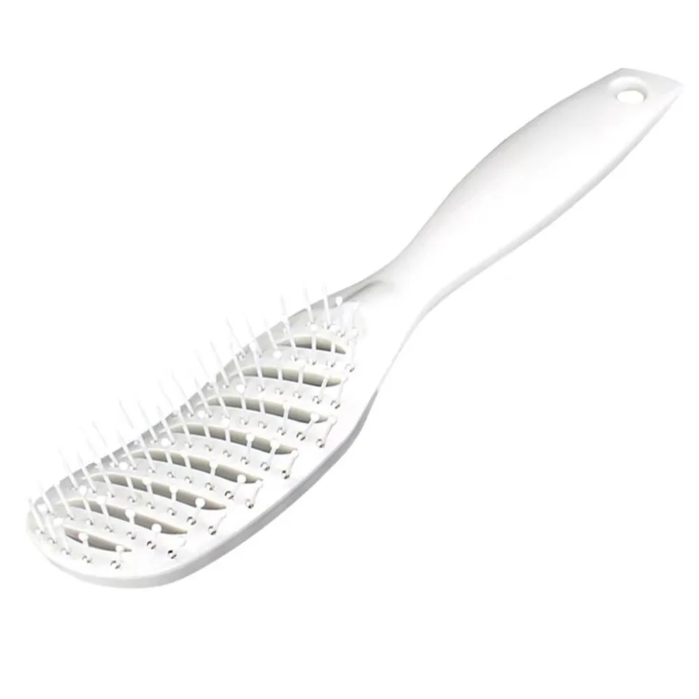 Portable Anti Static Styling Hair Brush Heat-Resistant Plastic Curved Vent Detangling Brush Wide Tooth 9 Row Rack Drying Brush