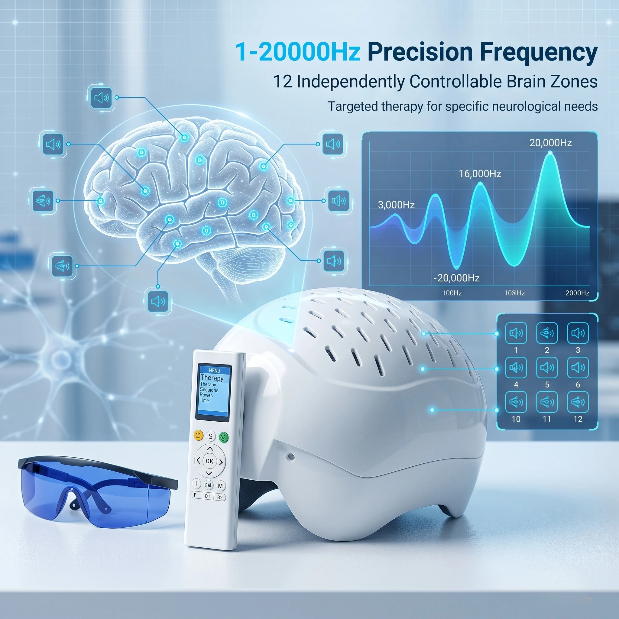 COZING New 1070 nm 810nm Near Infared Light Therapy PBM Brain Photobiomodulation Device Healthcare Supply-Brain Rehab Helmet