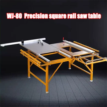 Yeni tip ağaç İşleme itme masa testere çok fonksiyonlu katlanır ağaç İşleme taşınabilir hassas testere makinesi worktable