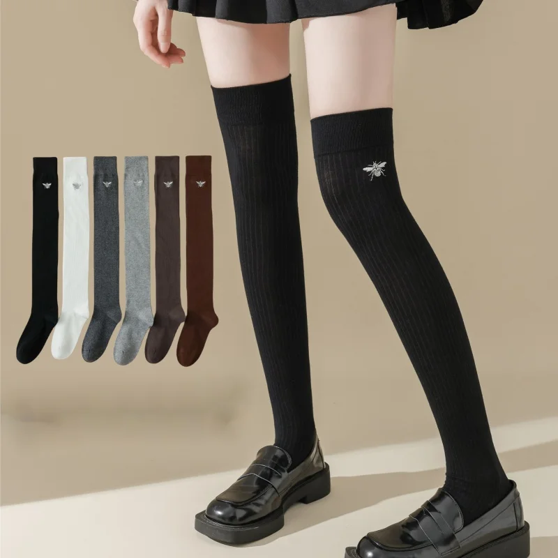 

Slimming Shaping Cotton Socks for Women, Boneless Knee Socks, Embroidery Stockings, Autumn and Winter Trend