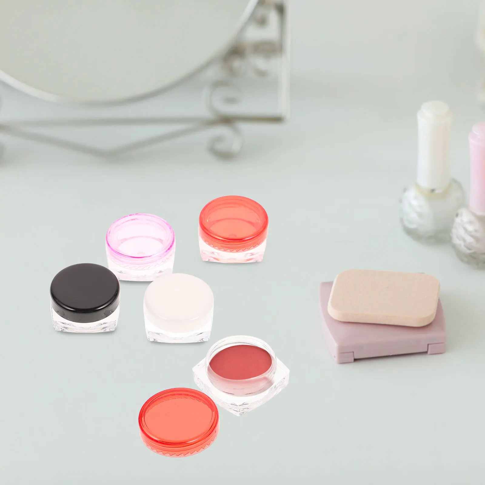 

50pcs Portable Makeup Sub Container Set Travel Size Cream Bottle Tiny Packing Box No Leakage Safe to Carry Out