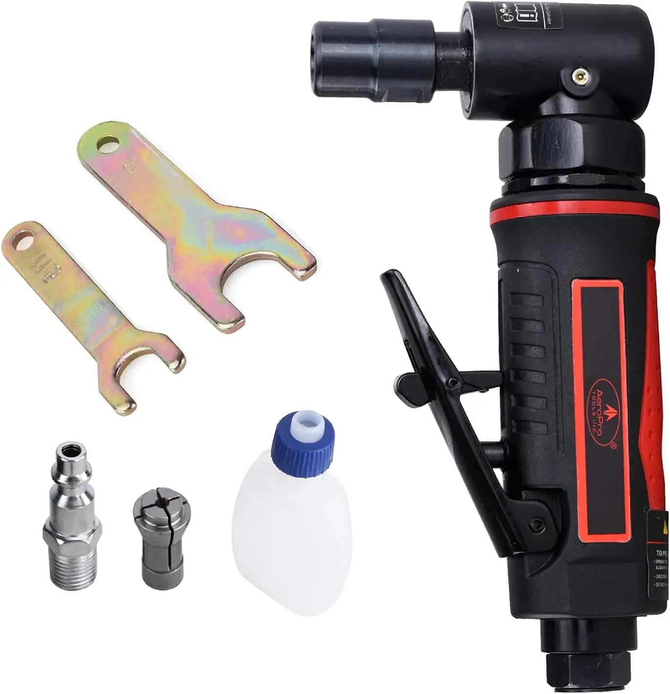 เครื่องเจียรลมแบบมือถือขนาด 1/4 นิ้ว พร้อมหัวจับดอกสว่านขนาด 1/4 นิ้ว ความเร็ว 20,000 รอบต่อนาที สำหรับงานเจียรและขัดความเร็วสูง