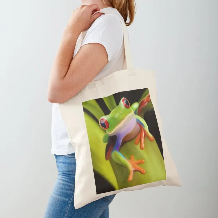 

Red-Eyed Frog, Red-Eyed Tree Frog Tote Bag Portable shopping bag Canvas cute pouch bag Lady bags