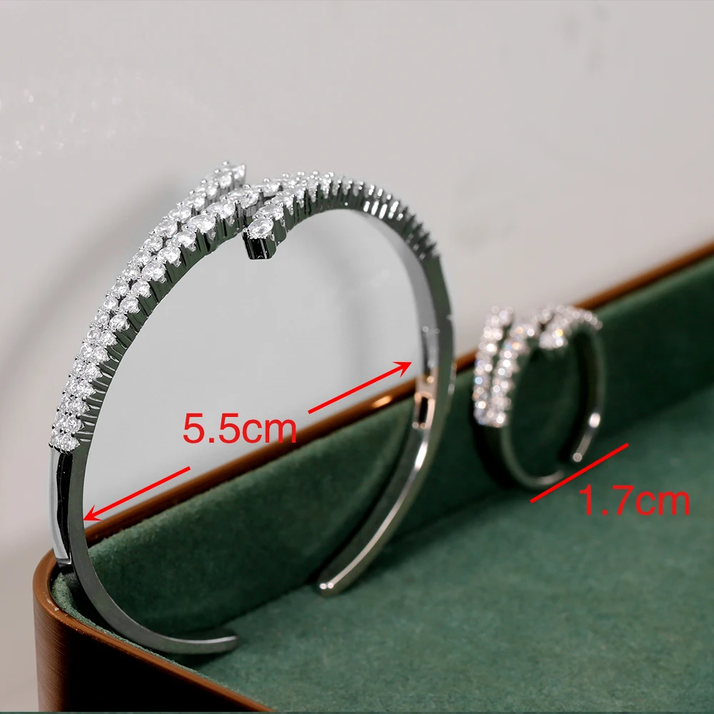 New High Quality  Cubic Zirconia Adjustable 2 PCS Sets Dubai Bride Wedding Party Jewelry Set Gift