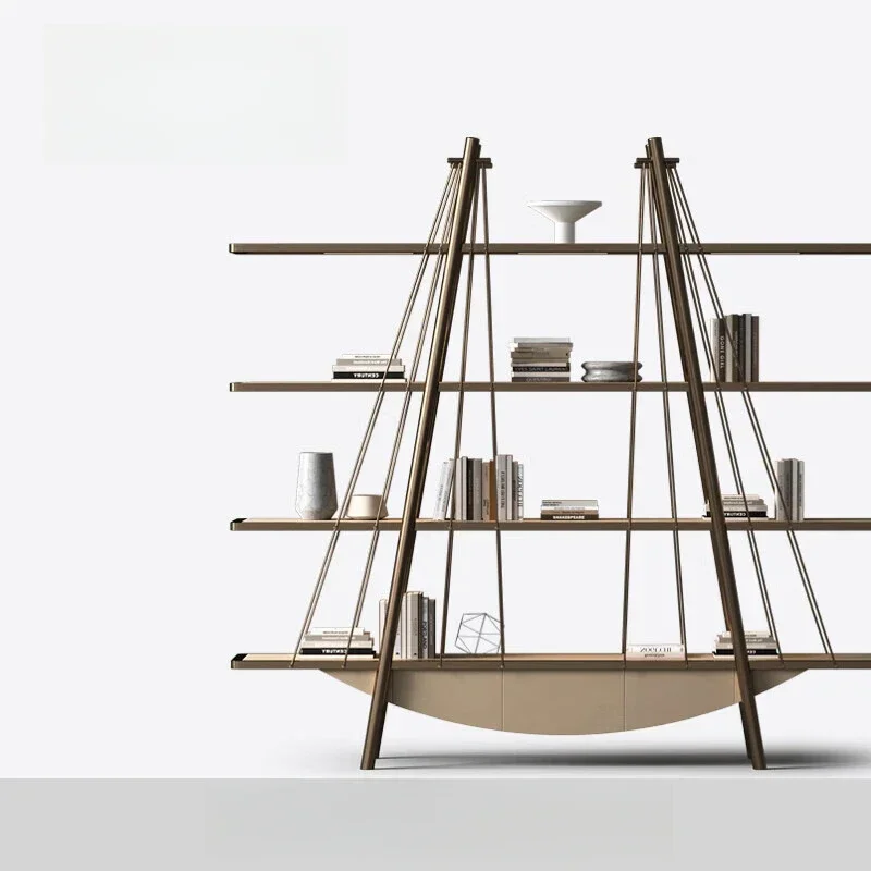 Living room solid wood bookshelf shelf, floor-to-ceiling bookcase household combination, design bookshelf