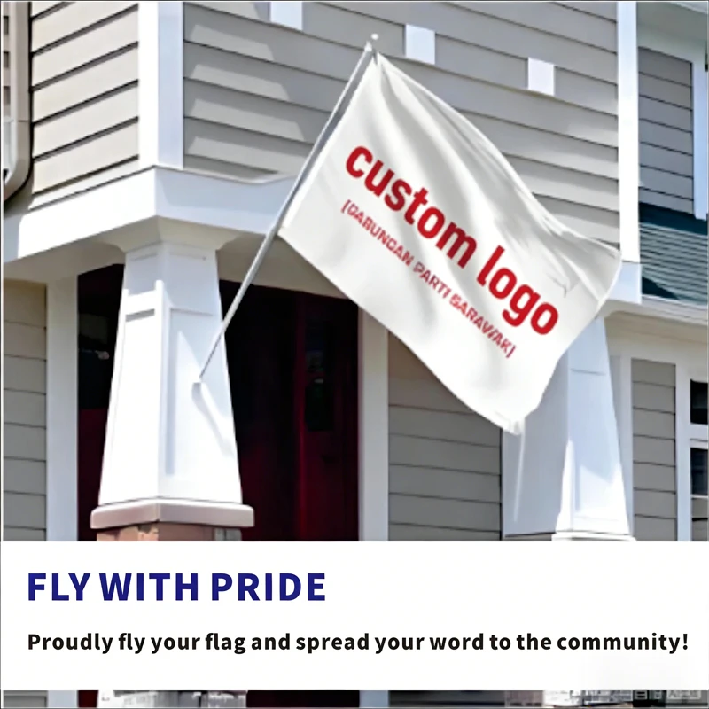 1PC Custom GPS Logo Flag, Personalized Sateen Fabric Banner Free Design for Outdoor Home Community Decoration