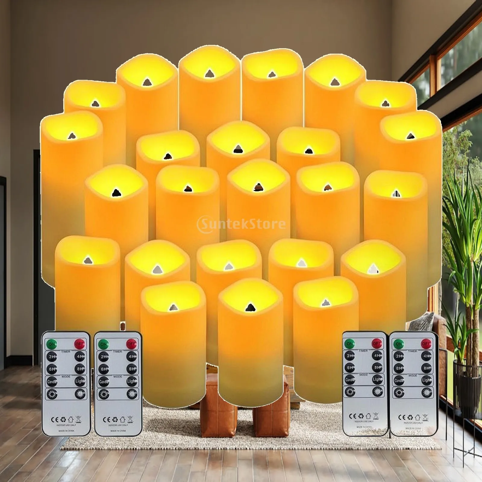 Waterproof Electronic Can Flameless LED Candle with Remote Control for Outdoor Patio Party Decor