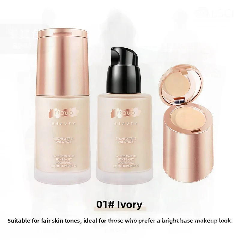 Novo Moisturizing Concealer Liquid Foundation Long-Lasting Waterproof Sweat-Proof Light Formula Skin Tone Correction BB Cream