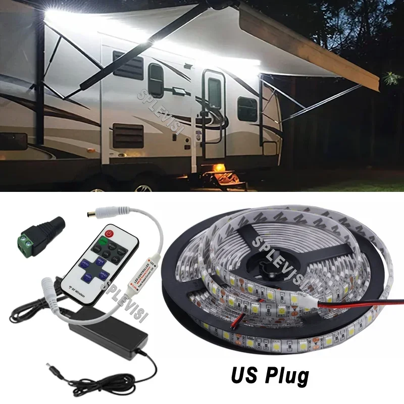 12V 16.4FT RV Camping Awning Lights, Motorhome Travel Trailer Canopy Led Lights, Waterproof RV Exterior Awning Strip Lights