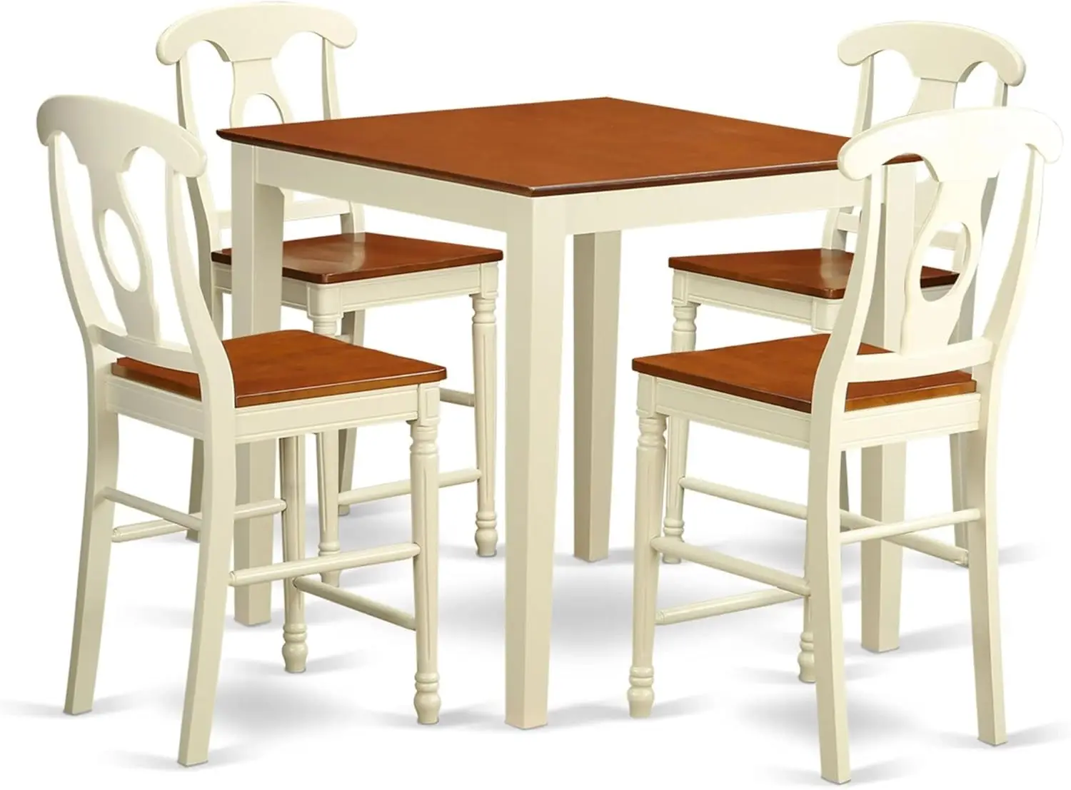 

East West Furniture Vnke5-Whi-W Vernon 5 Piece Kitchen Counter Set Includes A Square Table And 4 Dining Room Chairs, 36X36