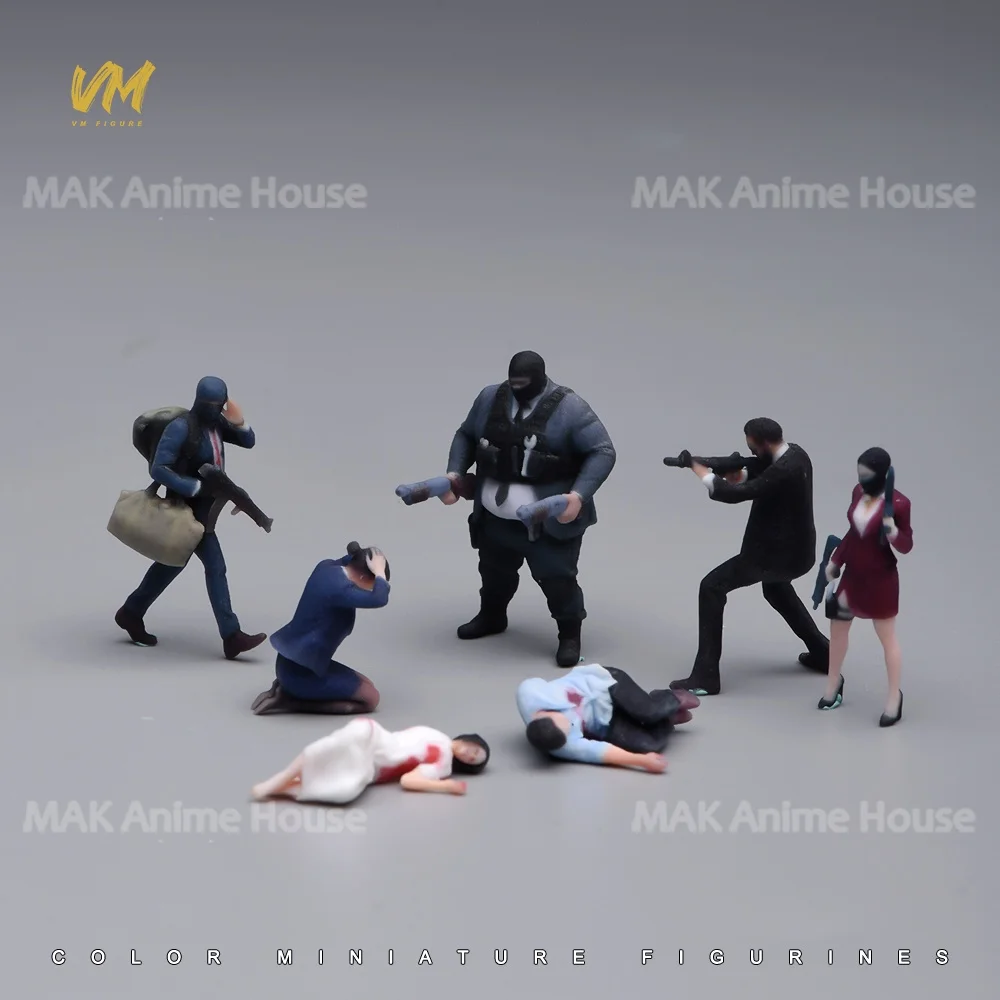 3D Print Figures 1/64 1/43 1/24 1/18 Masked Armed Robber Hostage Body Robbed Bank Overweight Men Realistic Model Scene Car Toys image 33